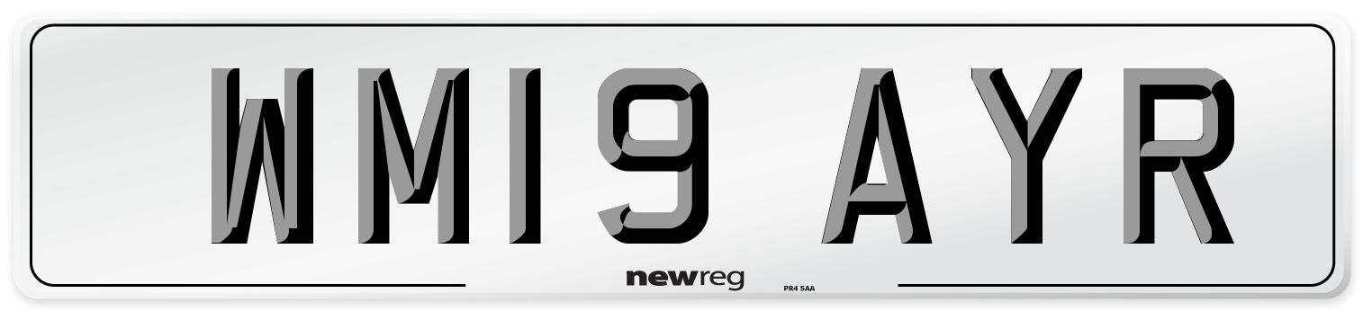 WM19 AYR Number Plate from New Reg